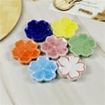 thumbnail image 4 of 7pcs Japanese Style Ceramic Sakura Flower Chopstick Rest Spoon Fork Knife Holder, Color, 4 of 6