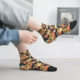 thumbnail image 5 of Bingfone fall Pumpkin Daisy Design Patterned Men's Women's Casual Cotton Socks, 5 of 5