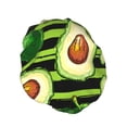 thumbnail image 2 of Easygdp Avocado Green Striped Shower Caps for Women, Double Waterproof Layers Shower Cap, Quick Drying Bath Hair Cap Reusable, 2 of 9