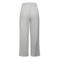 thumbnail image 5 of Huowey Pants for Women High Waist Wide Leg Summer Palazzo Pants Casual Comfortable and Light Elegant Trousers with Pockets and Drawstring, 5 of 5