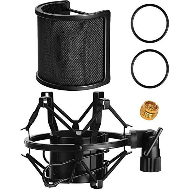 AT2020 Microphone Shock Mount with Pop Filter, PEMOTech Universal Shock