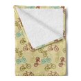 thumbnail image 2 of Bicycle Soft Flannel Fleece Throw Blanket, Retro Style Colorful Bicycle Pattern with Many Different Designs Summer, Cozy Plush for Indoor and Outdoor Use, 70" x 90", Multicolor, by Ambesonne, 2 of 5