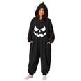 thumbnail image 2 of Gray Halloween Pumpkin Onesie Pajamas Polyester Funny Hooded Halloween Pajamas for Party, Super Soft Flannel Jumpsuit for Men & Women 2XL, 2 of 6