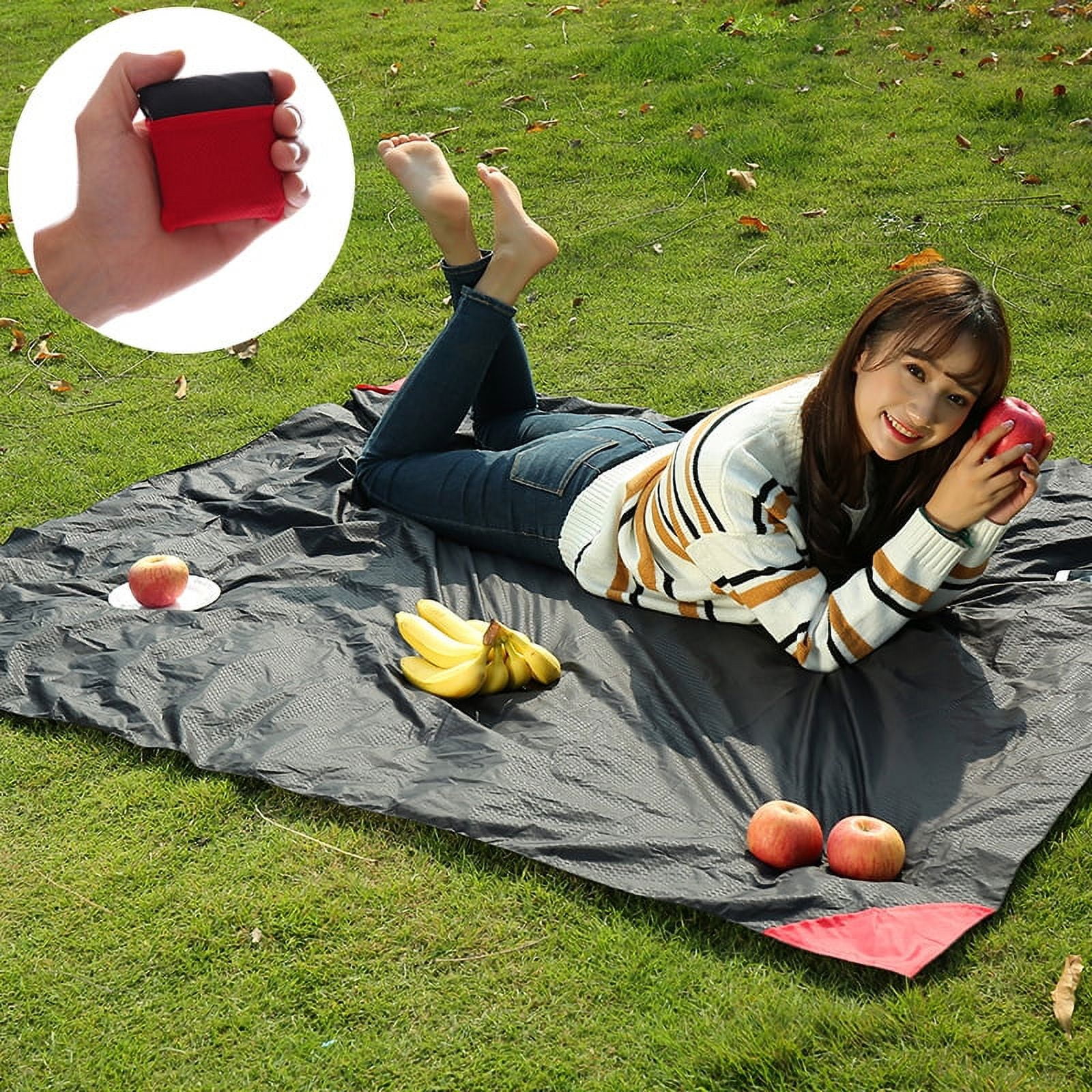 CHO Red Portable Pocket Camping Mat Folding Camping Mattress Baby Climb Outdoor Ultra thin Waterproof Beach Mat Walmart