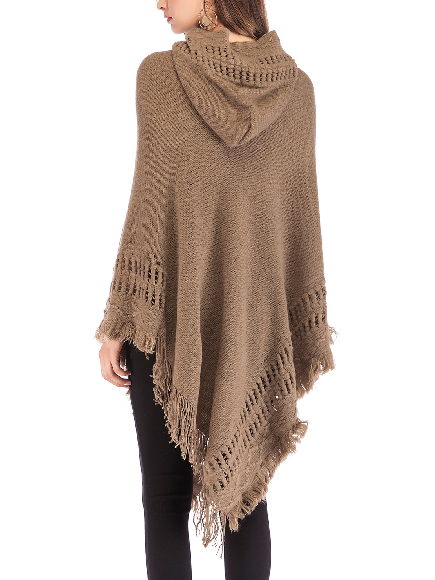 ladies hooded poncho