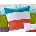 thumbnail image 3 of 7 Piece CELENE colorful stripe ruffled Clearance bedding Comforter Set Fade Resistant, Wrinkle Free, No Ironing Necessary, Super Soft, All Size- Queen King Cal.king Size (Queen, Rainbow), 3 of 4