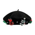 thumbnail image 2 of Solid Color Christmas Beret Hat New Wool Without Eaves Beanie Cap Winter Warm Painter Hats Women Girls, 2 of 5