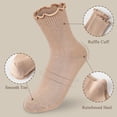 thumbnail image 4 of YooGuoGuo Womens Ankle Socks Ruffle Cotton Cute Frilly Trim Breathable Crew Ruffled Socks 6 Pack, 4 of 6