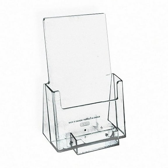 Azar Counter Trifold Brochure Holder With Business Card Pocket Clear 50/Pack 252922-50PK