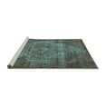 thumbnail image 2 of Ahgly Company Machine Washable Indoor Rectangle Oriental Turquoise Blue Industrial Area Rugs, 7' x 10', 2 of 4