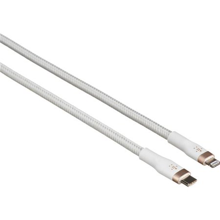 Belkin BoostCharge Pro Flex USB-C Lightning Connector 10&#39; Cable + Strap - White