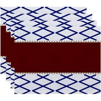 Simply Daisy 18" x 14" Knot Fancy Geometric Print Placemat, Set of 4