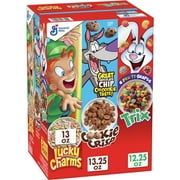 Kids Cereal Triple Variety Pack, Lucky Charms, Cookie Crisp, Trix, 38.5 oz