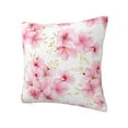 thumbnail image 2 of YFYANG Square Decorative Throw Pillow Case (Without Pillow Insert), Pink Watercolor Floral Patterns Bedroom Sofa Car Cushion Cover, 26"x26", 2 of 9
