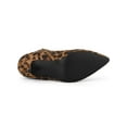 thumbnail image 5 of BLISSFUL STEP Women's Pointed Toe Zipper Stiletto Heels Ankle Boots Leopard 7, 5 of 8