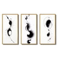 thumbnail image 2 of Designart "Monochromatic Symphony Subtle Ink IV" Abstract Painting Framed Wall Art Set Of 3 - Black Modern Frame Gallery Wall Set For Home Decor, 2 of 6