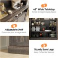 thumbnail image 4 of Studyset Coffee Bar Cabinet with LED Lights 72" Tall Buffet Cabinet with Storage Farmhouse Kitchen Sideboard Tall Coffee Hutch with Microwave Stand Wine Rack Glass Shelf Dining Room, 4 of 6