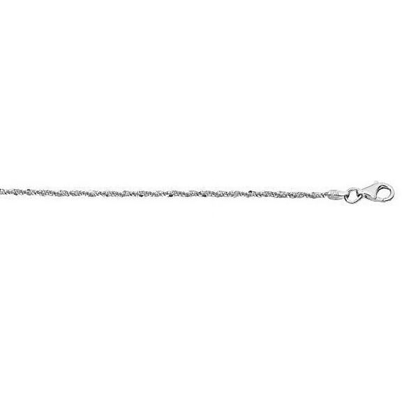 JewelStop 925 Sterling Silver Rhodium Plated 1.7 mm Sparkle Chain Necklace, Lobster Claw - 16 Inches, 3.2gr.
