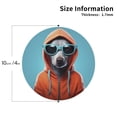 thumbnail image 2 of KLL Drink Coasters Set Round Shape of 4,PU Leather Absorbent Coasters Set Decorative Coffee Cup Coasters Housewarming Gift for Home Decor-Cool Dog In Hoodie, 2 of 5