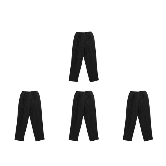 ETEREAUTY Chef Workwear Black Breathable Fabric Versatile Fit for Kitchens 4Pcs