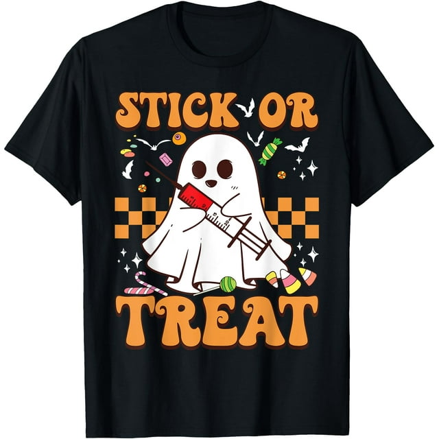 T-Shirt Rétro Infirmière Fantôme Mignon Phlebotomist Halloween - comme sur l'Image - TG