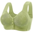 thumbnail image 4 of Lixiuxyad Women's Soft Lace Front Closure Bralette Comfortable Wireless Bra Supportive Seamless Underwear For Everyday Wear,Bras for Women Green 36, 4 of 4
