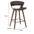 thumbnail image 5 of Benjara 27 Inches Saddle Seat Leatherette Counter Stool, Brown, 5 of 5