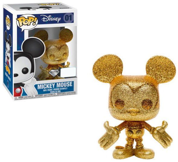 Mickey Mouse Oro Brillo Funko Pop Vinilo Figura Diamond Collection Disney 