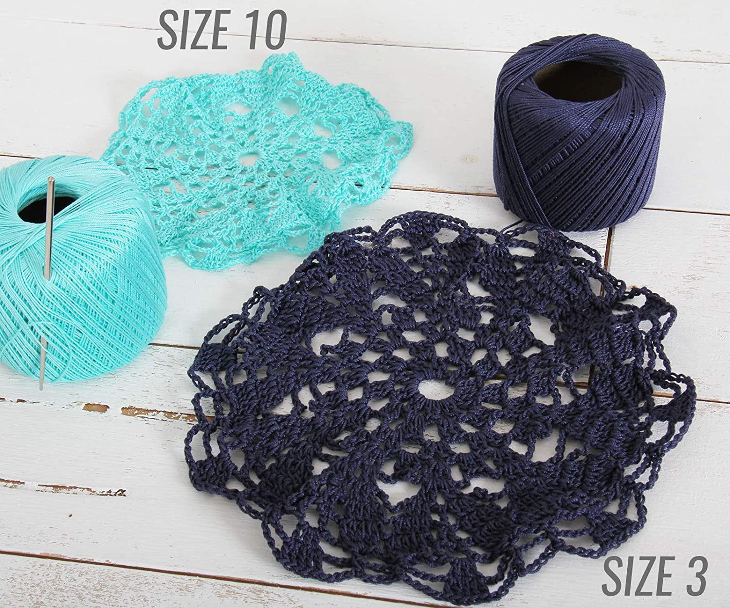 6 Ball Pack Threadart 100% Pure Cotton Multicolor Crochet Thread - Size 10 - Color 50 - Variegated Garden Greens