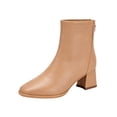 thumbnail image 2 of Willtoo Women's Square Toe Side Zipper Mid Chunky Heels Retro Ankle Boots, 2 of 6