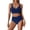A-Blue127, variant on Puliio Women's High Waist Tummy Control Bikini Set Two Piece Swimsuit V Neck Twist Front Swimwear