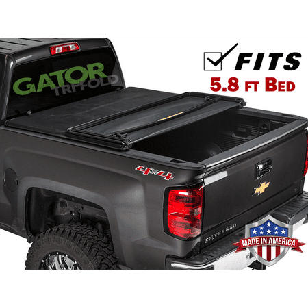 Gator ETX Tri-Fold (fits) 2019 Chevy Silverado GMC Sierra 5.8 FT Bed New Body Only Tonneau Truck Bed Cover Made in The USA (Best Folding Tonneau Cover 2019)