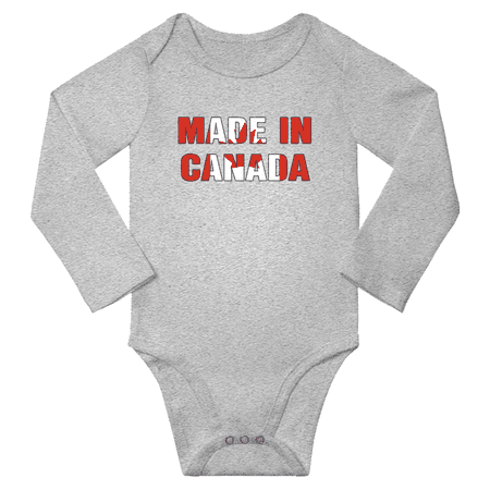 

Made In Canada Baby Long Sleeve Clothing Bodysuits (Gray 6 Months)