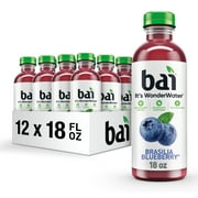 Bai Brasilia Blueberry Antioxidant Infused Water Beverage, 18 fl oz, 12 Pack Bottles