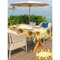 thumbnail image 6 of 52x70 Inch Outdoor Tablecloth with Umbrella Hole Zipper Rectangle Yellow Sunflower Rectangular Tablecloths Outside Waterproof Spring Floral Striped Farmhouse Patio Table Cloth Cover for Picnic Party, 6 of 8