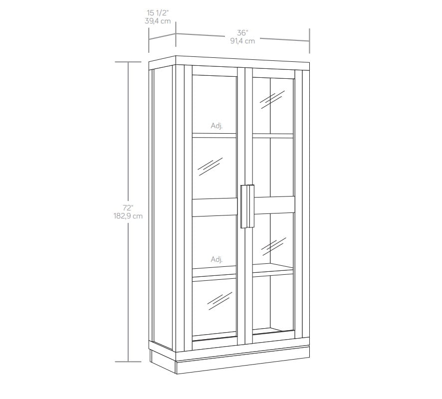 Better Homes & Gardens Ezra Glass Door Storage Accent Cabinet, Rich Black finish
