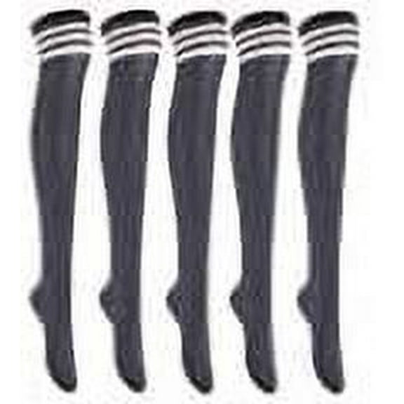 Lian LifeStyle Women's 5 Pairs Adorable Comfortable Soft Thigh High Over Knee High Cotton Socks Size 6-9 L1023(Wine)