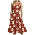 thumbnail image 5 of UngA Christmas Dresses for Women 1950S Retro Sleeveless Spaghetti Strap Dress 2025 Trendy Swing A-Line Flare Party Dress Women,Size XXL, 5 of 5
