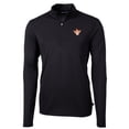 thumbnail image 2 of Men's Cutter & Buck Black Texas Longhorns Big & Tall Virtue Eco Pique Recycled Quarter-Zip DryTec Top, 2 of 3