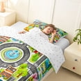 thumbnail image 3 of Manfei Boys City Map Twin Comforter Sets,Cartoon Buildings Bedding Set,Gray,Reversible,2-Piece,1 Comforter and 1 Pillowcase, 3 of 7