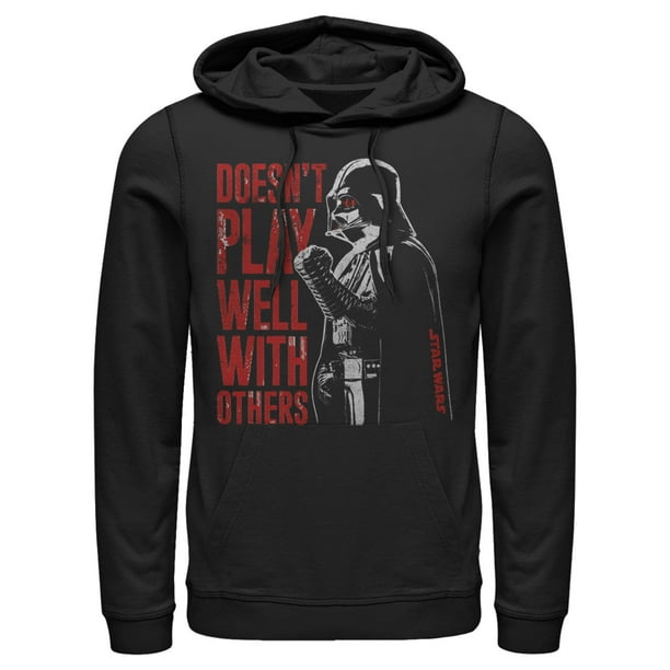 Star Wars - Men's Star Wars Darth Vader Doesn't Play Well Pull Over Hoodie Black Medium