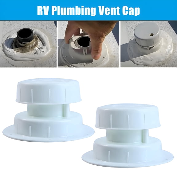 AUTOXBERT 2Pcs RV Trailer Plumbing Vent Cap Cover Sewer Roof for 1 To 2 3/8 Inch Pipe Replacement