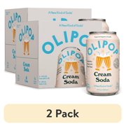 (2 pack) OLIPOP Prebiotic Soda, Cream Soda, 12 fl oz, 4 Pack, Pantry Packs