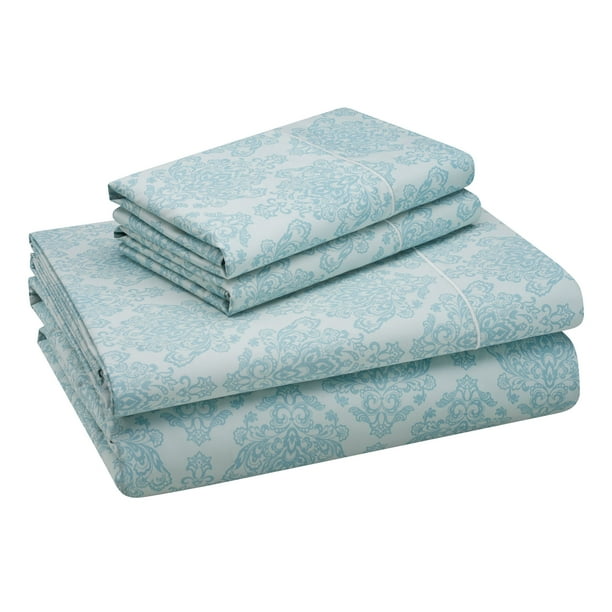 Hotel Style 4 Piece 600 Thread Count Teal Paisley Egyptian Cotton Bed