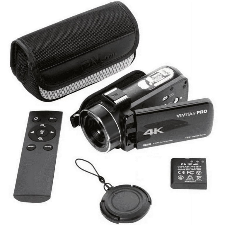 Restored Vivitar DVR4K-BLK 4K HD Digital Video Camera with WiFi