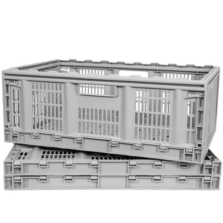 CleverMade Collapsible Pro-Grade Storage Crate, 12 Gal Grey, 3 Pack