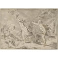thumbnail image 2 of Pietro Antonio Novelli 24x18 Black Ornate Framed Double Matted Museum Art Print Titled: Apollo and Daphne, 2 of 5