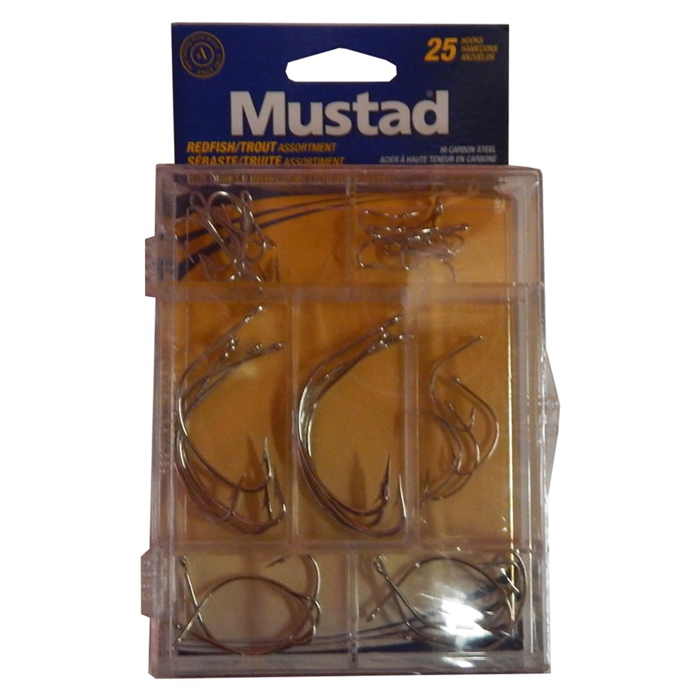 Mustad Assorted Redfish or Trouth Fishing Hooks Pack of 25, REDFISH