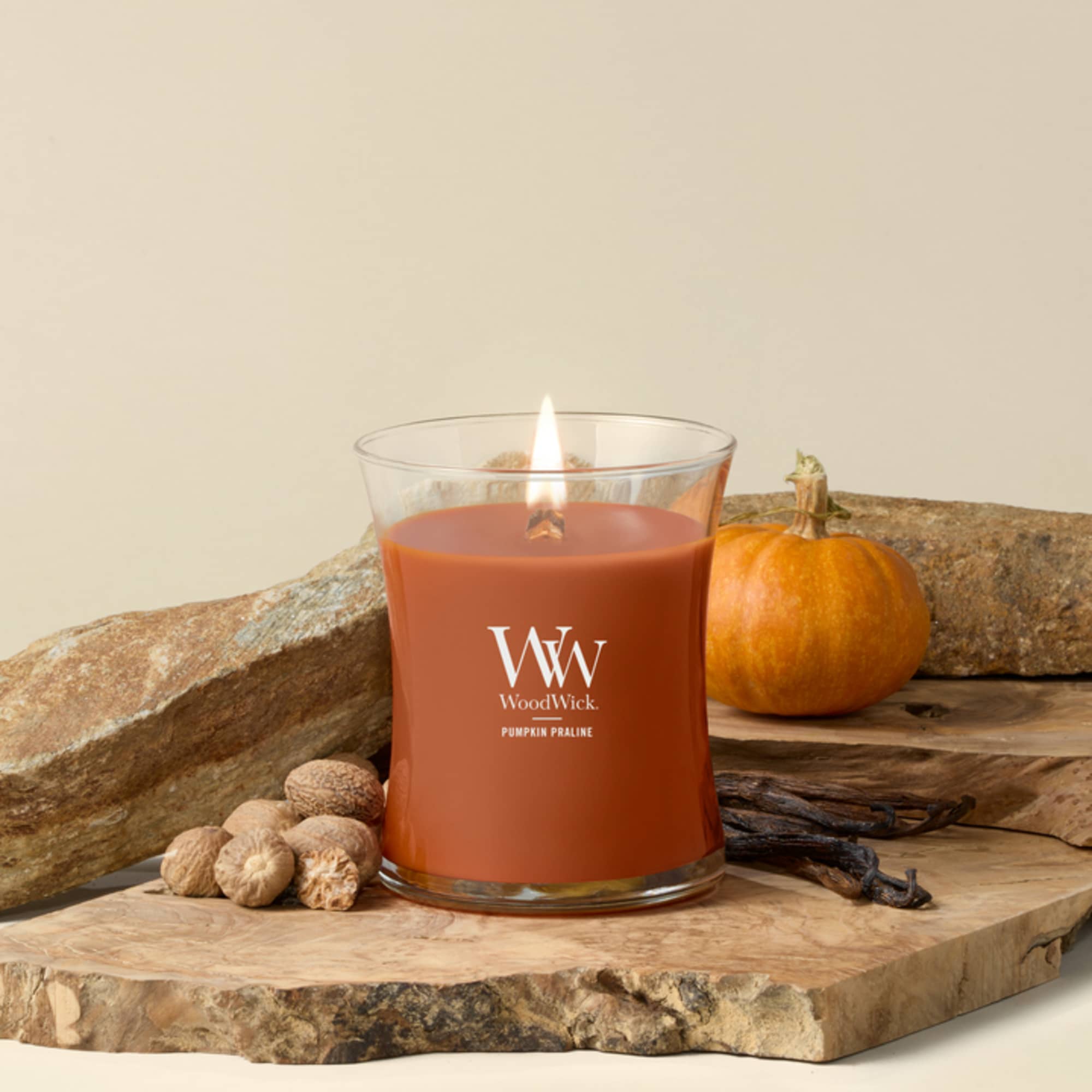 Woodwick Pumpkin Praline Medium Hourglass Candle, 9.7 oz photo 2