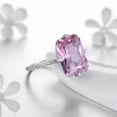 thumbnail image 5 of 14x10mm Octagon-Cut Lab-Created Pink Kunzite and Moissanite Solitaire Engagement Ring for Women in 925 Sterling Silver, 5 of 5